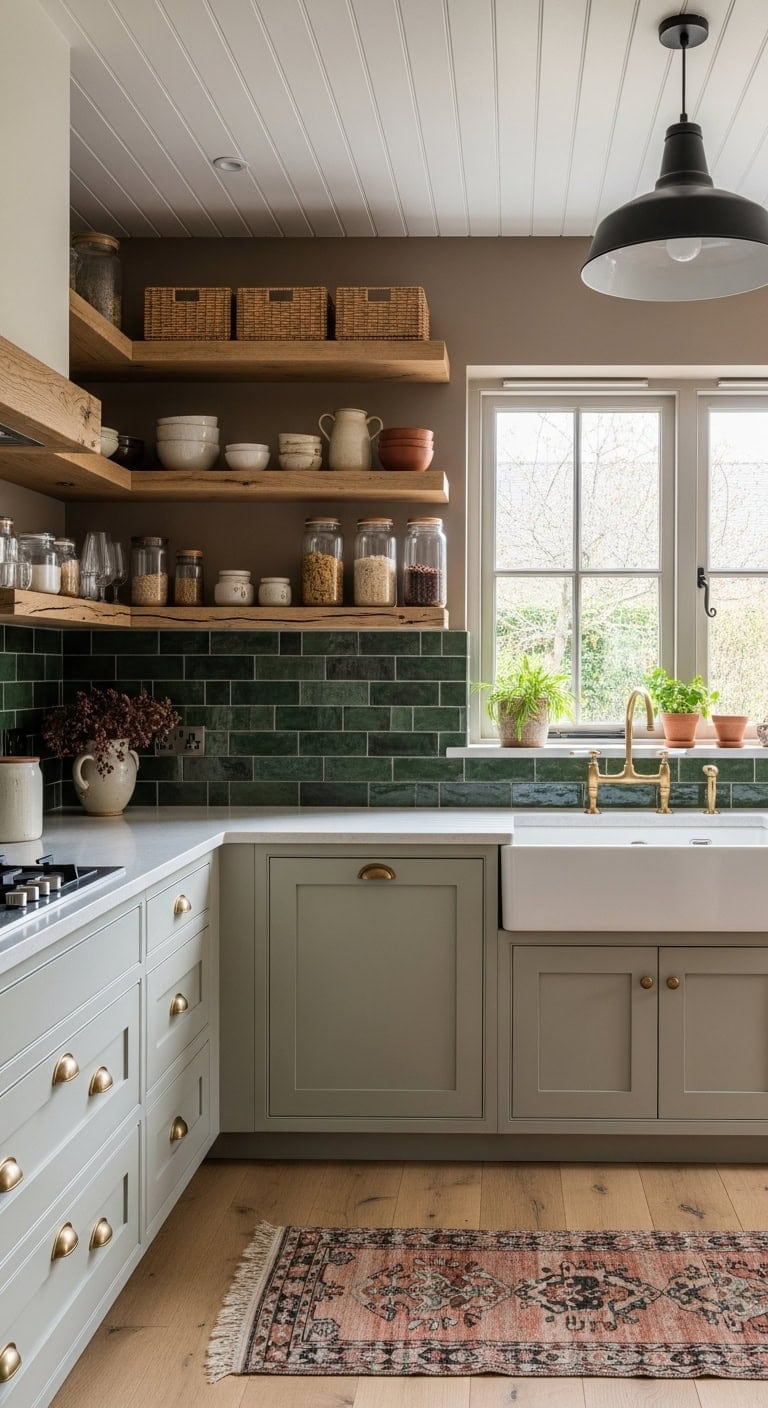 balanced kitchen with open and closed
