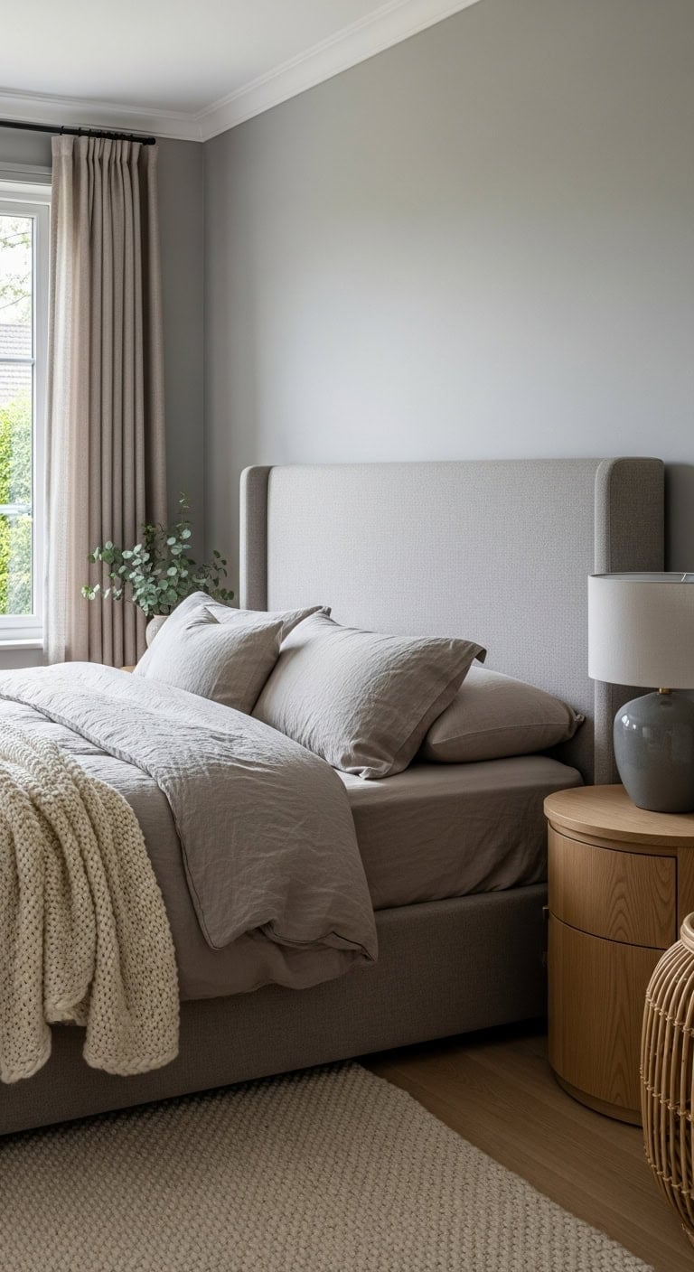 balanced warm cool upholstered bedframe charm