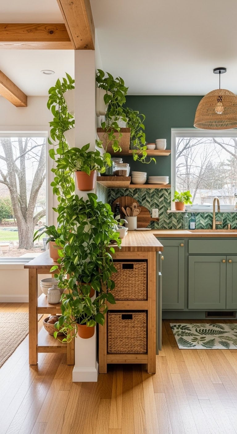 biophilic sanctuary dividing open space