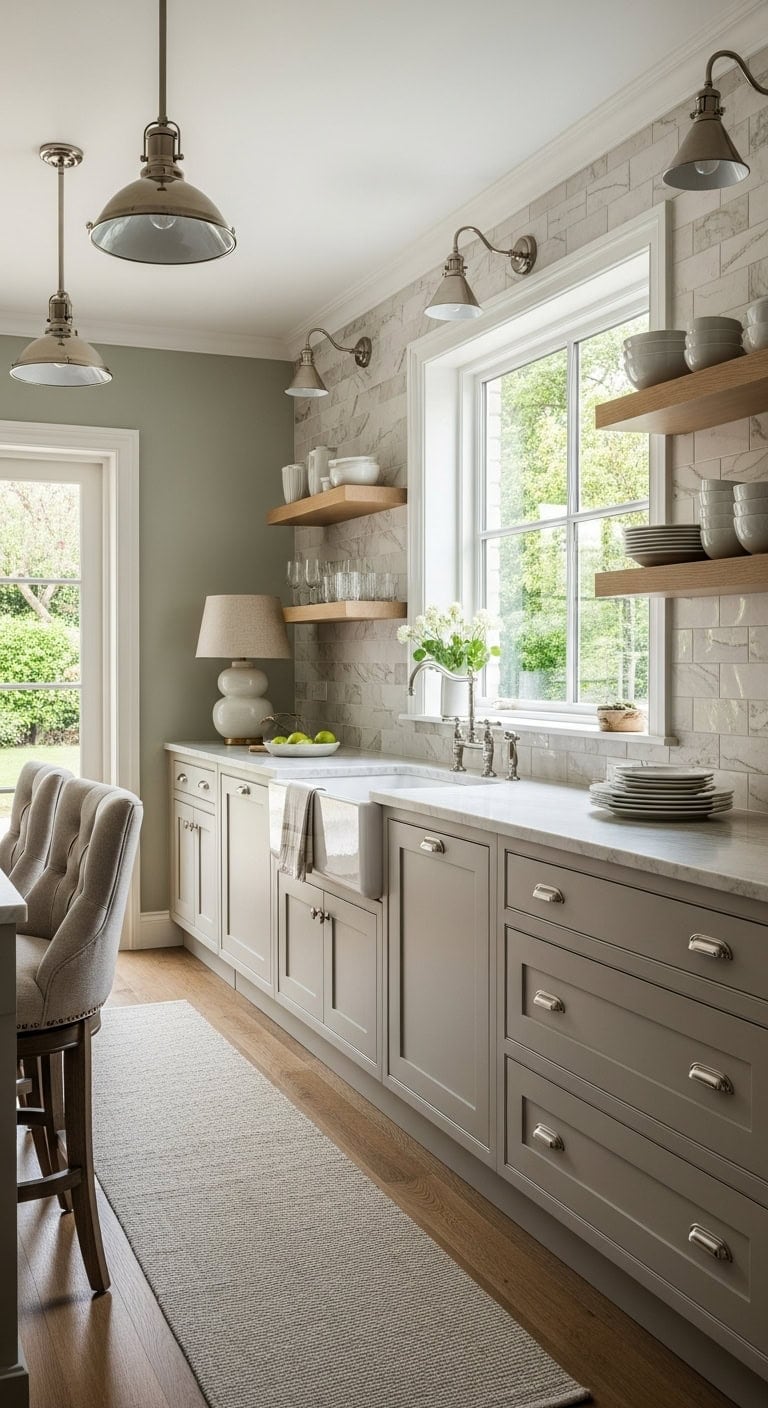 blended transitional kitchen design aesthetic