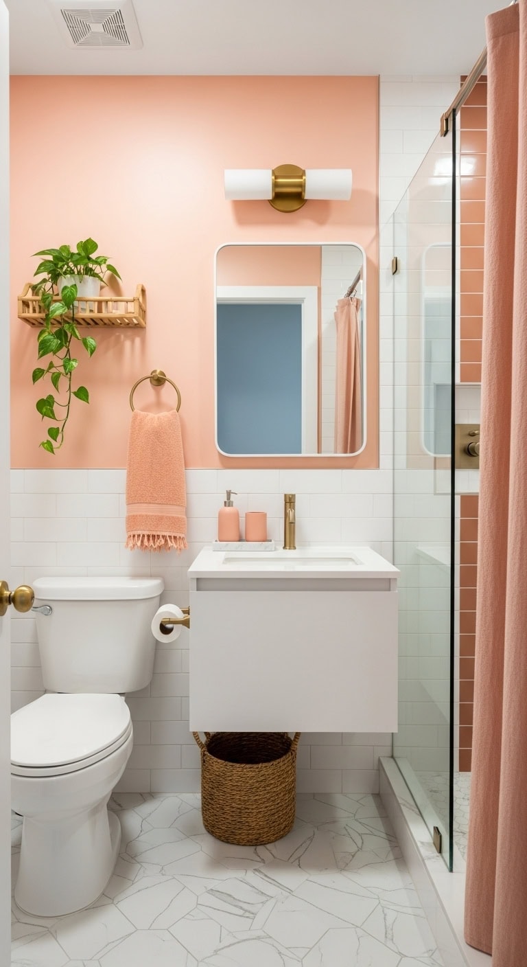 blush bathroom budget refresh