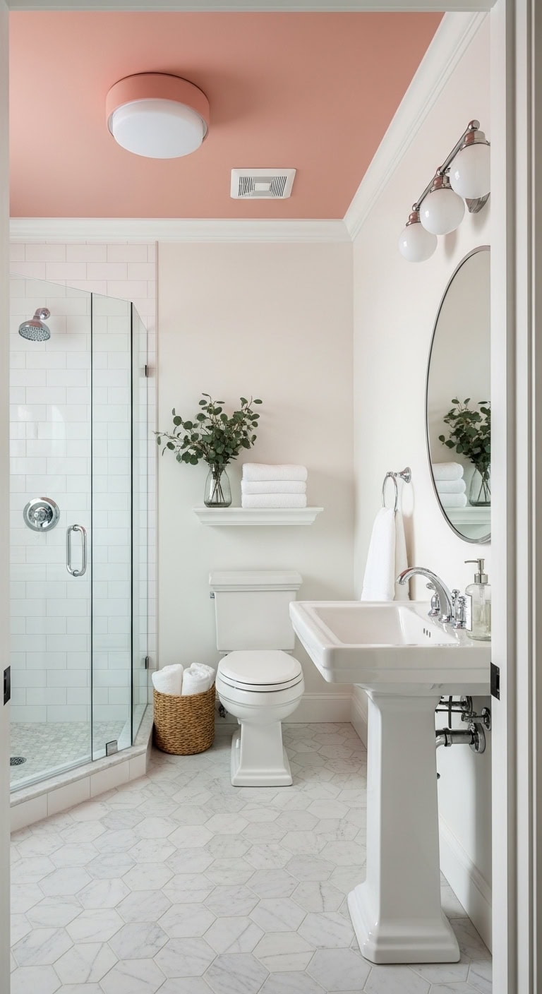 blush pink ceiling drama transformation