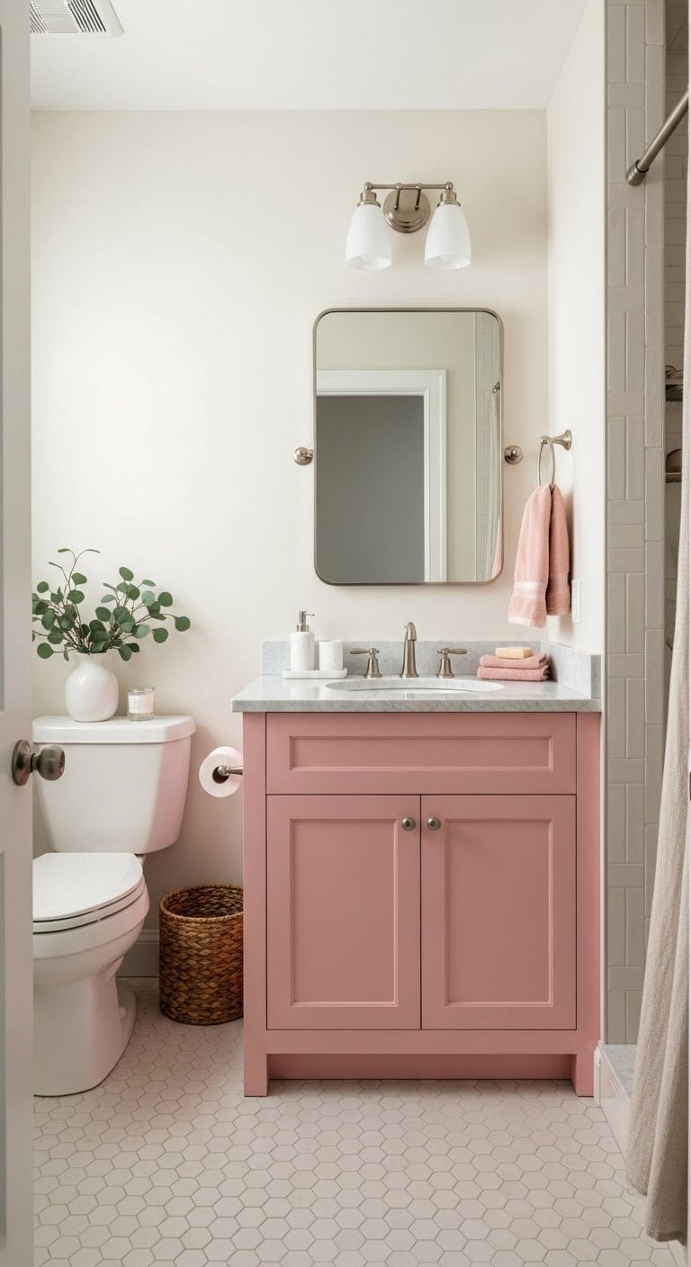 bold bubblegum bathroom transformation