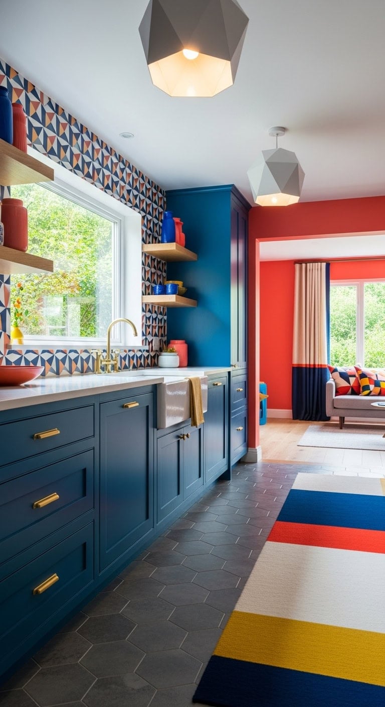 bold color blocked open concept statement