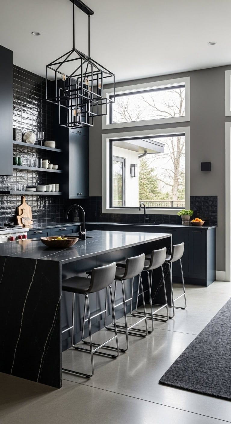 bold contemporary open plan statement island