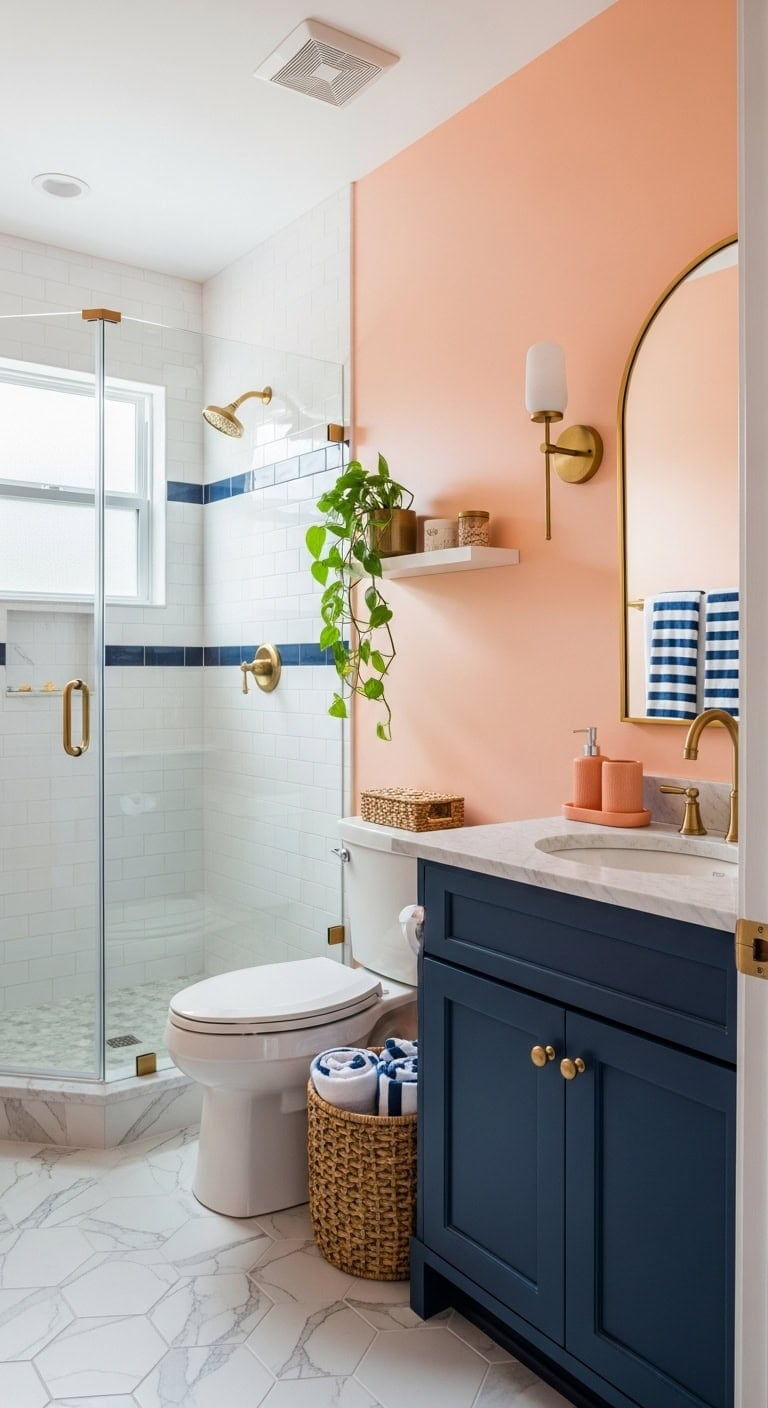 bold feminine bathroom oasis