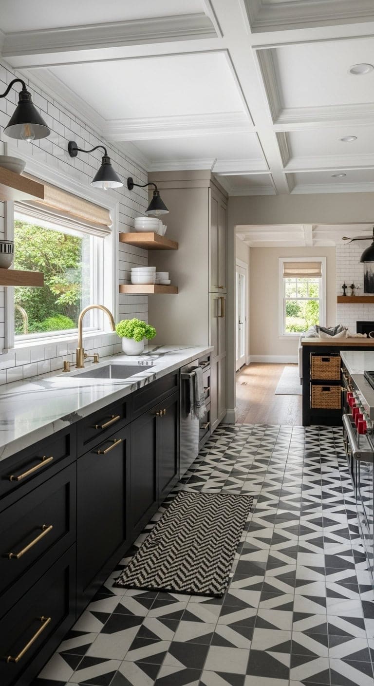bold grounding kitchen flooring