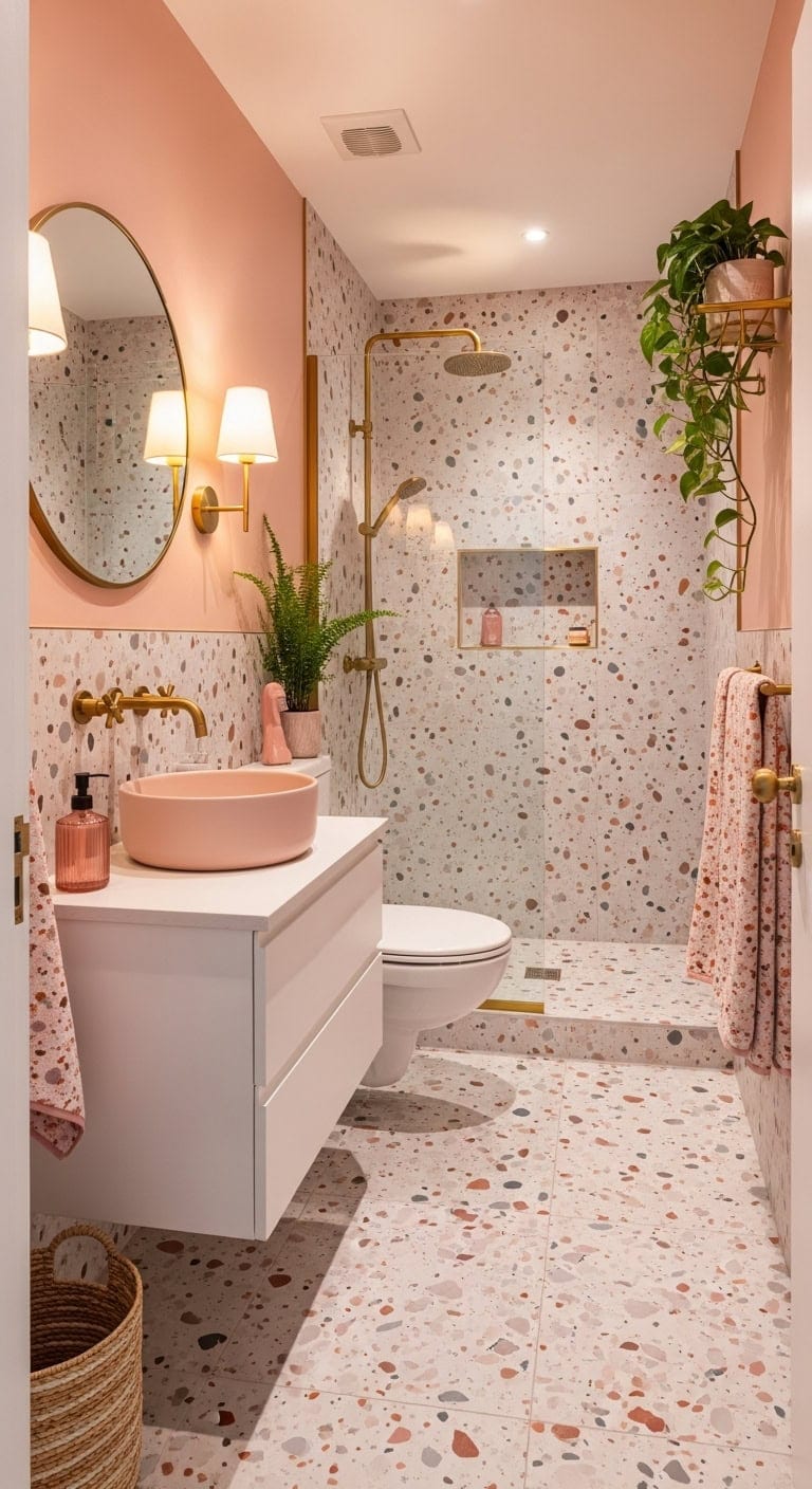 bold pattern mix with terrazzo
