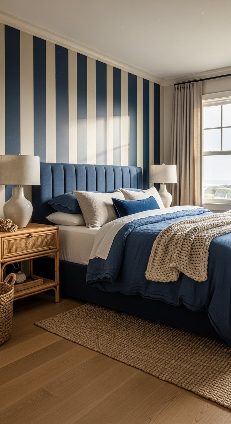 bold striped accent wall