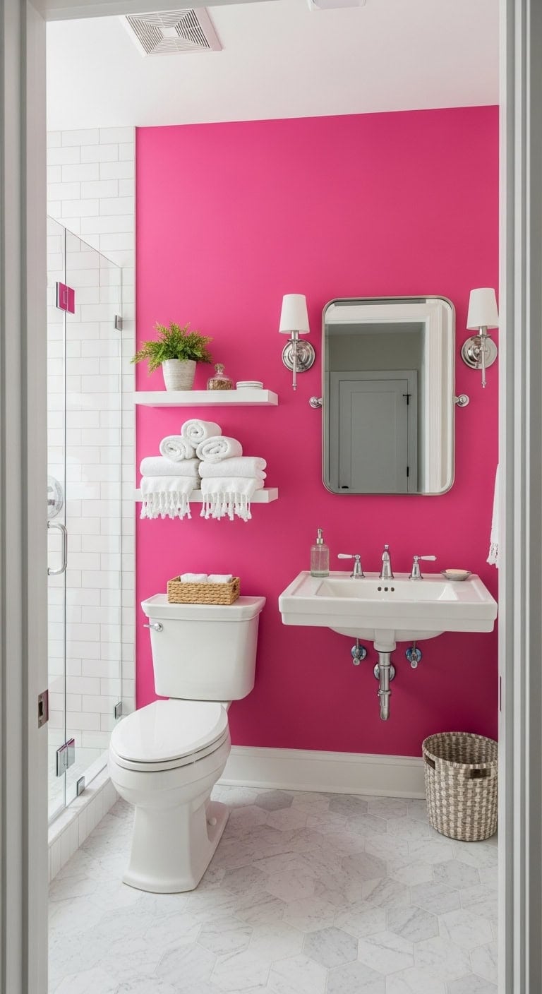 bold vibrant bathroom transformation