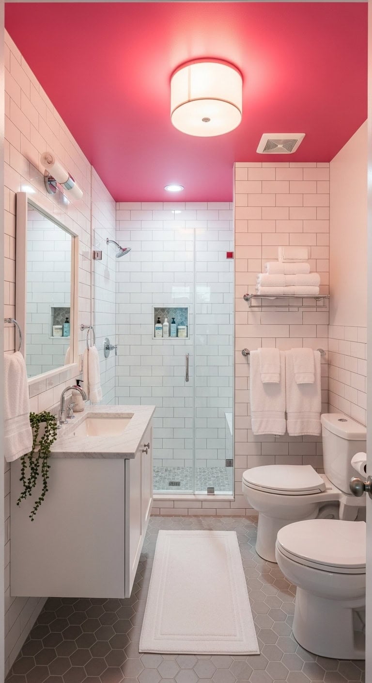 bold vibrant dynamic bathroom