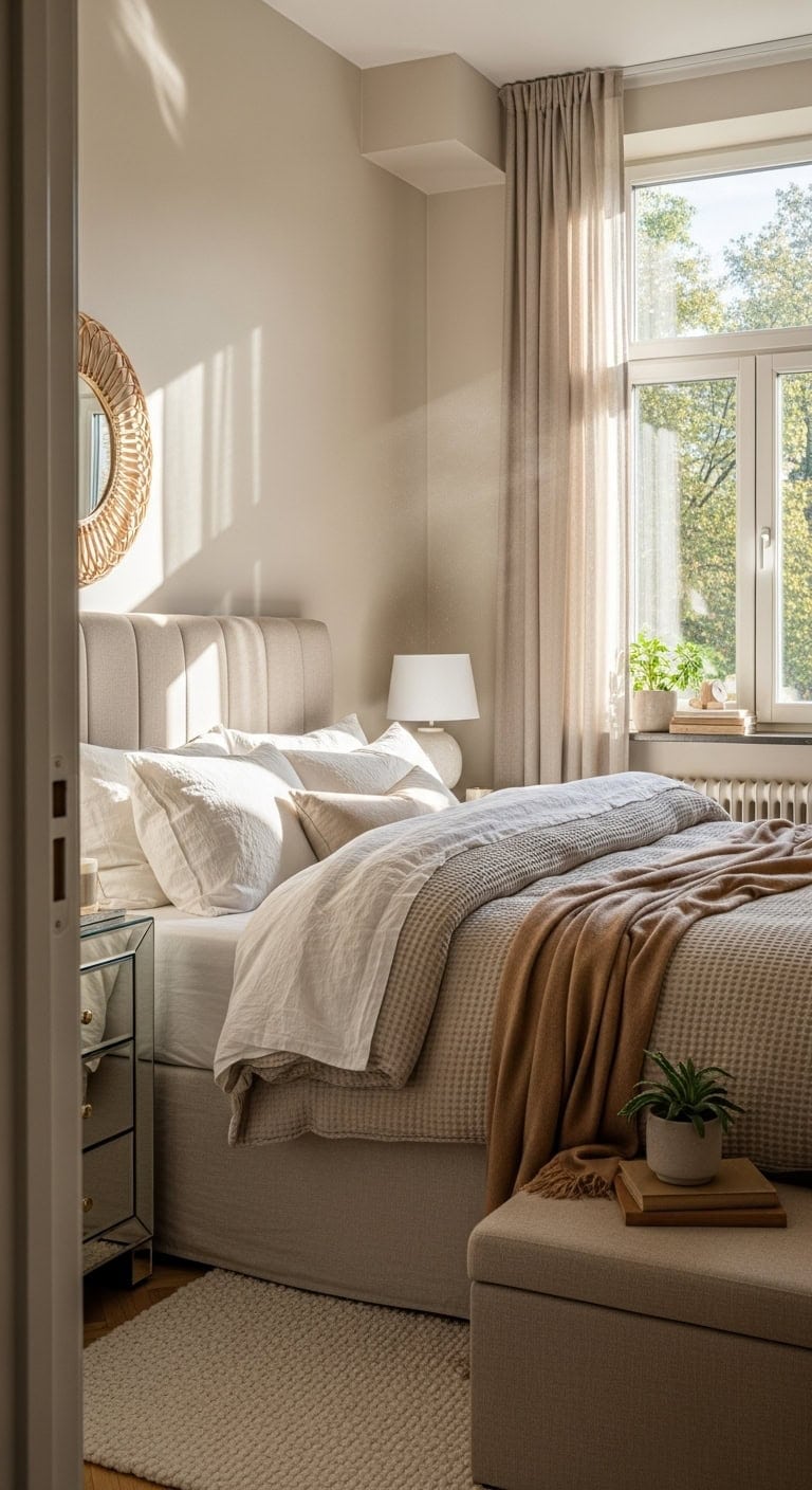 bright airy beige bedroom upgrade