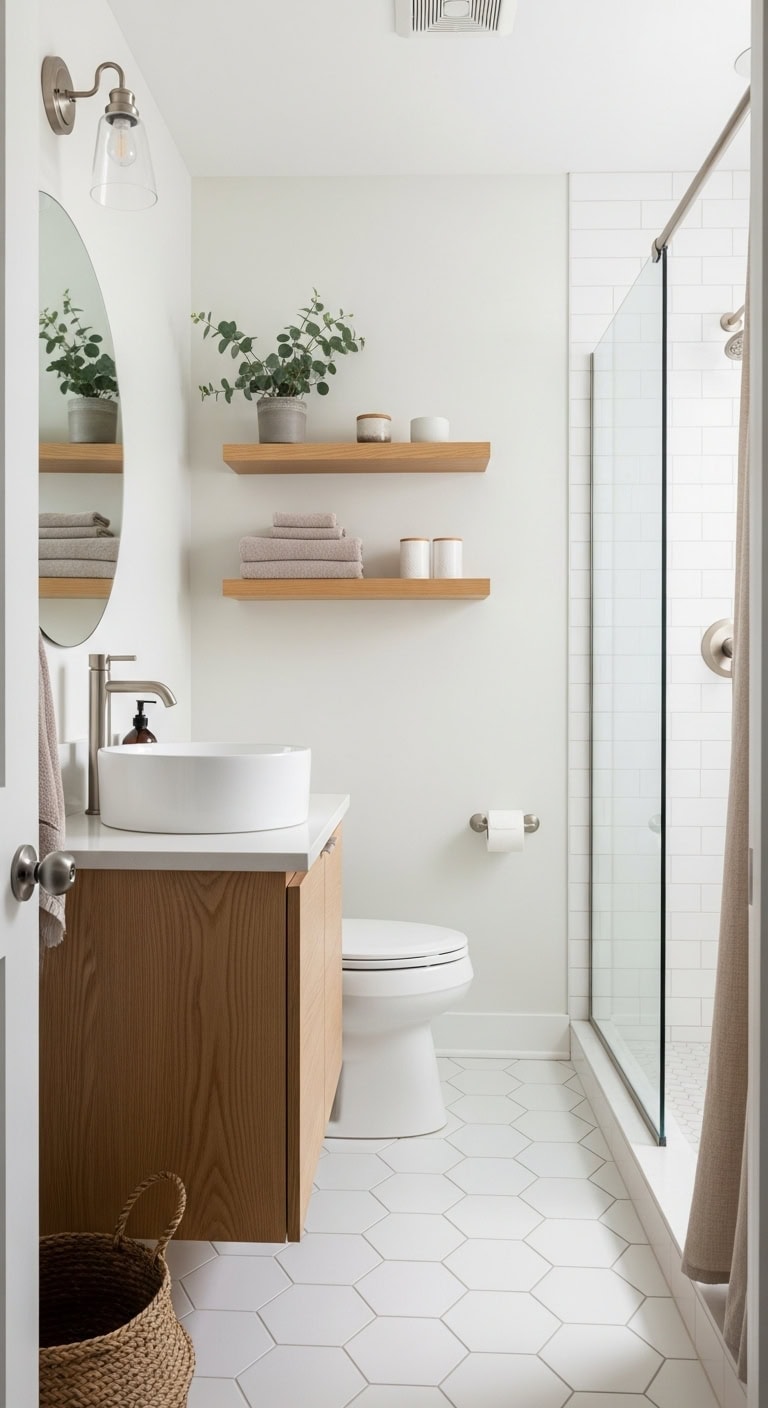 bright airy tranquil scandinavian bathroom