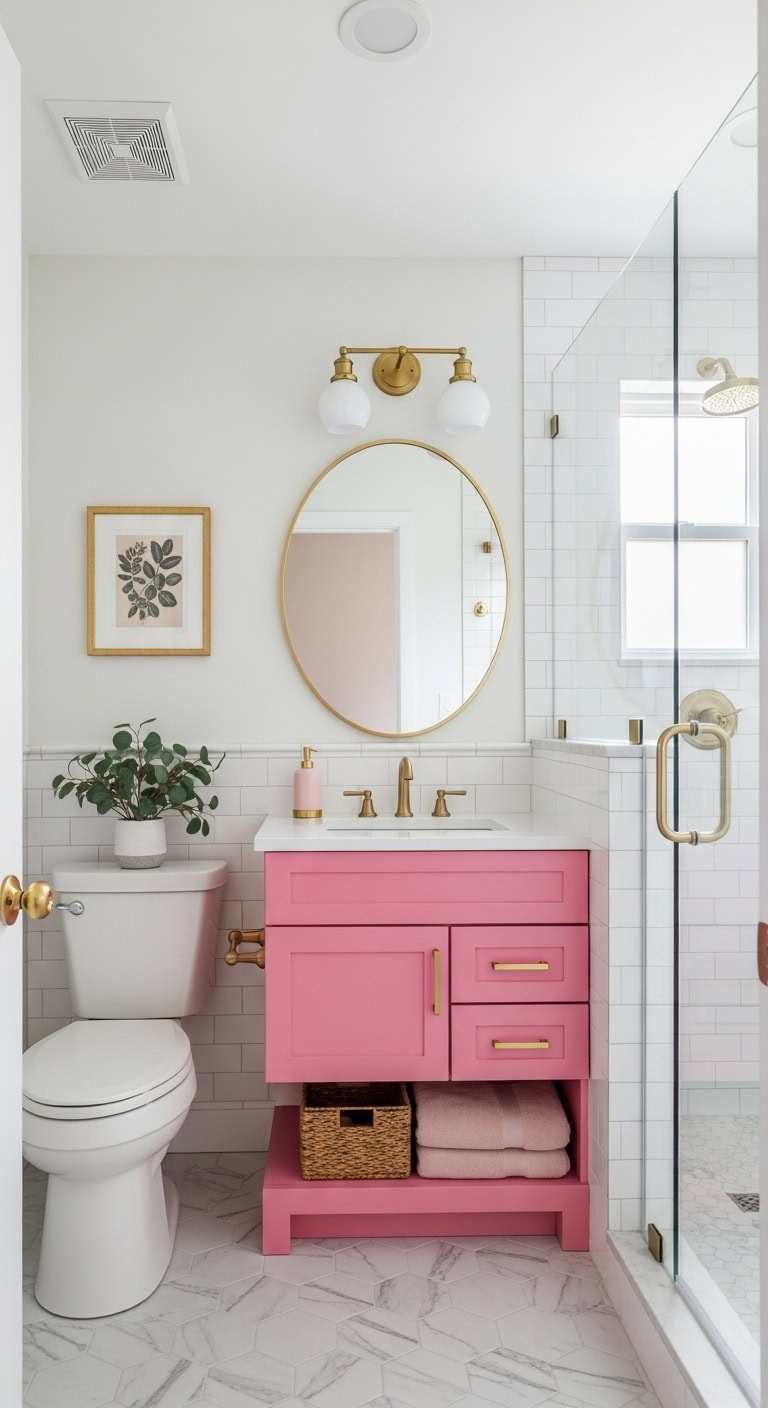 bubblegum pink statement vanity