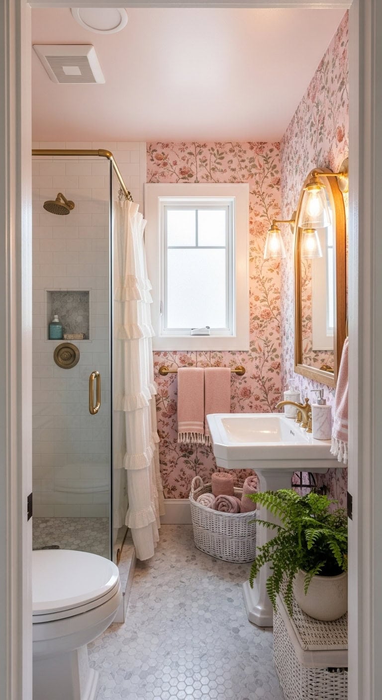 charming feminine floral garden bathroom