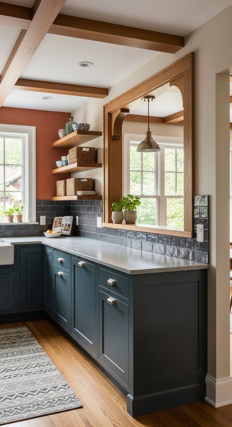 charming partial wall window cutout