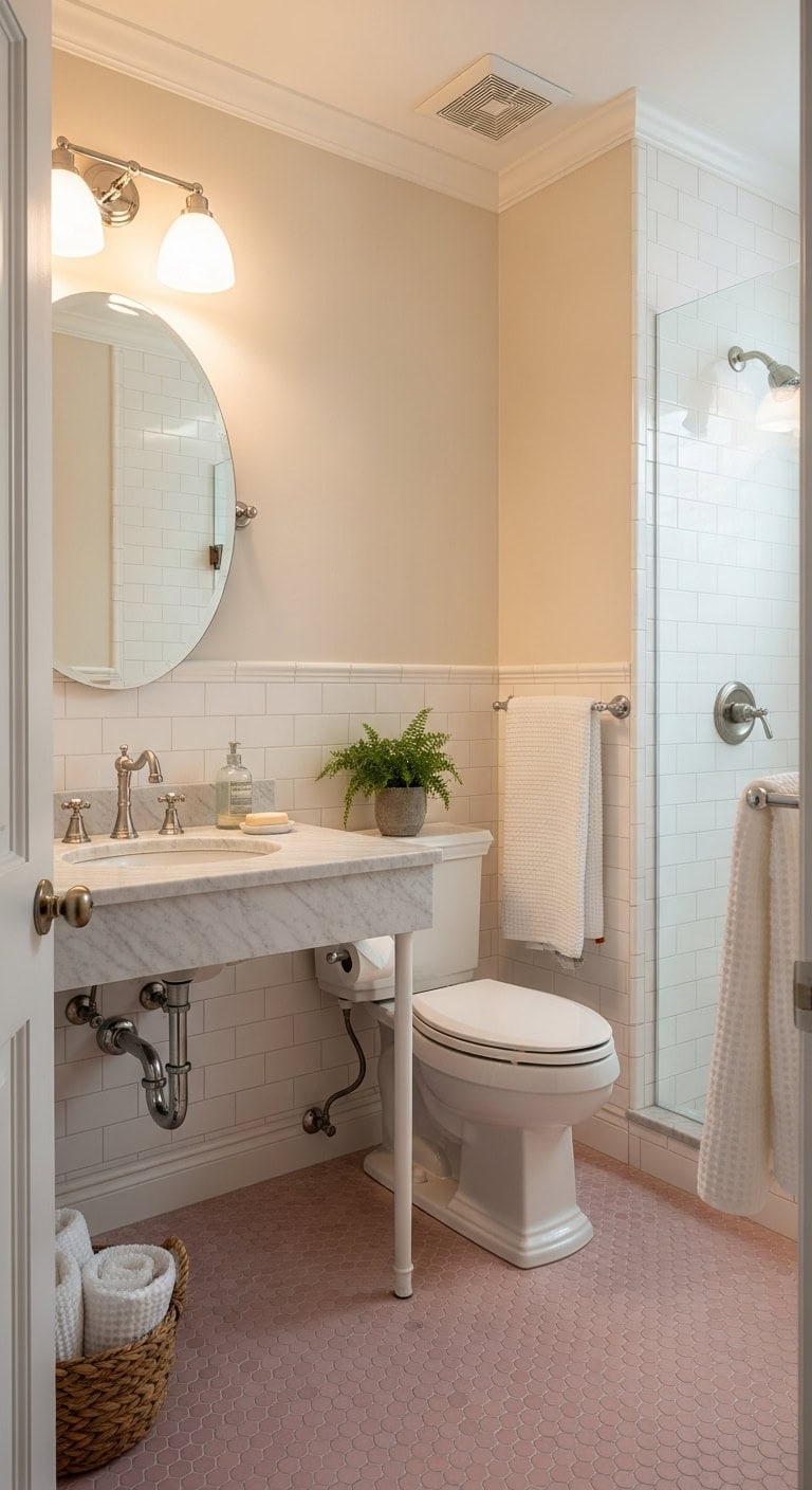 charmingly nostalgic vintage bathroom aesthetic