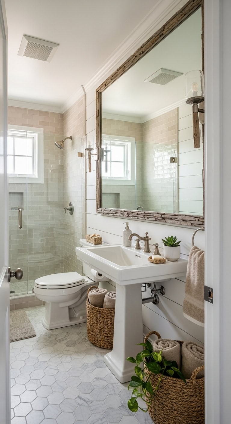coastal chic oversized mirrors airy retreat