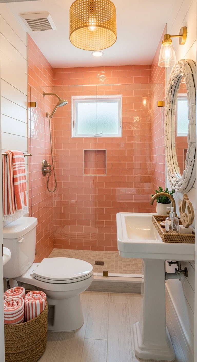 coastal retreat with coral tile