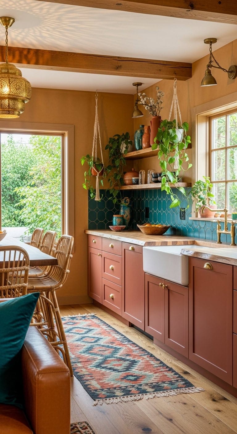 cohesive bohemian open plan design