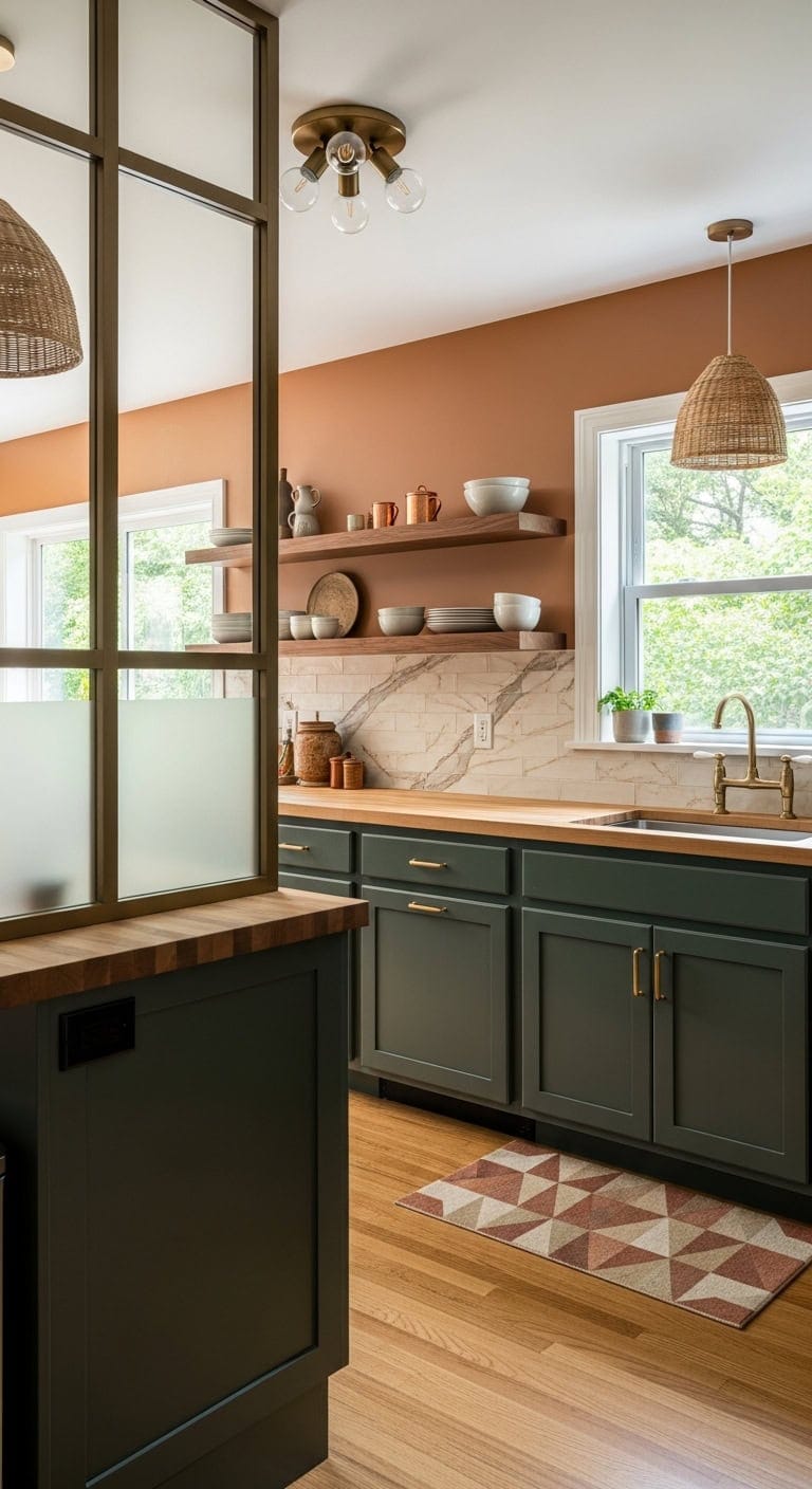 cohesive separation transitional kitchen design