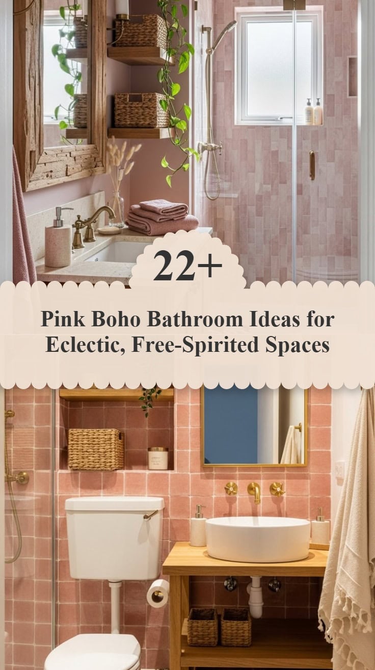 23 Pink Boho Bathroom Ideas for Eclectic, Free-Spirited Spaces