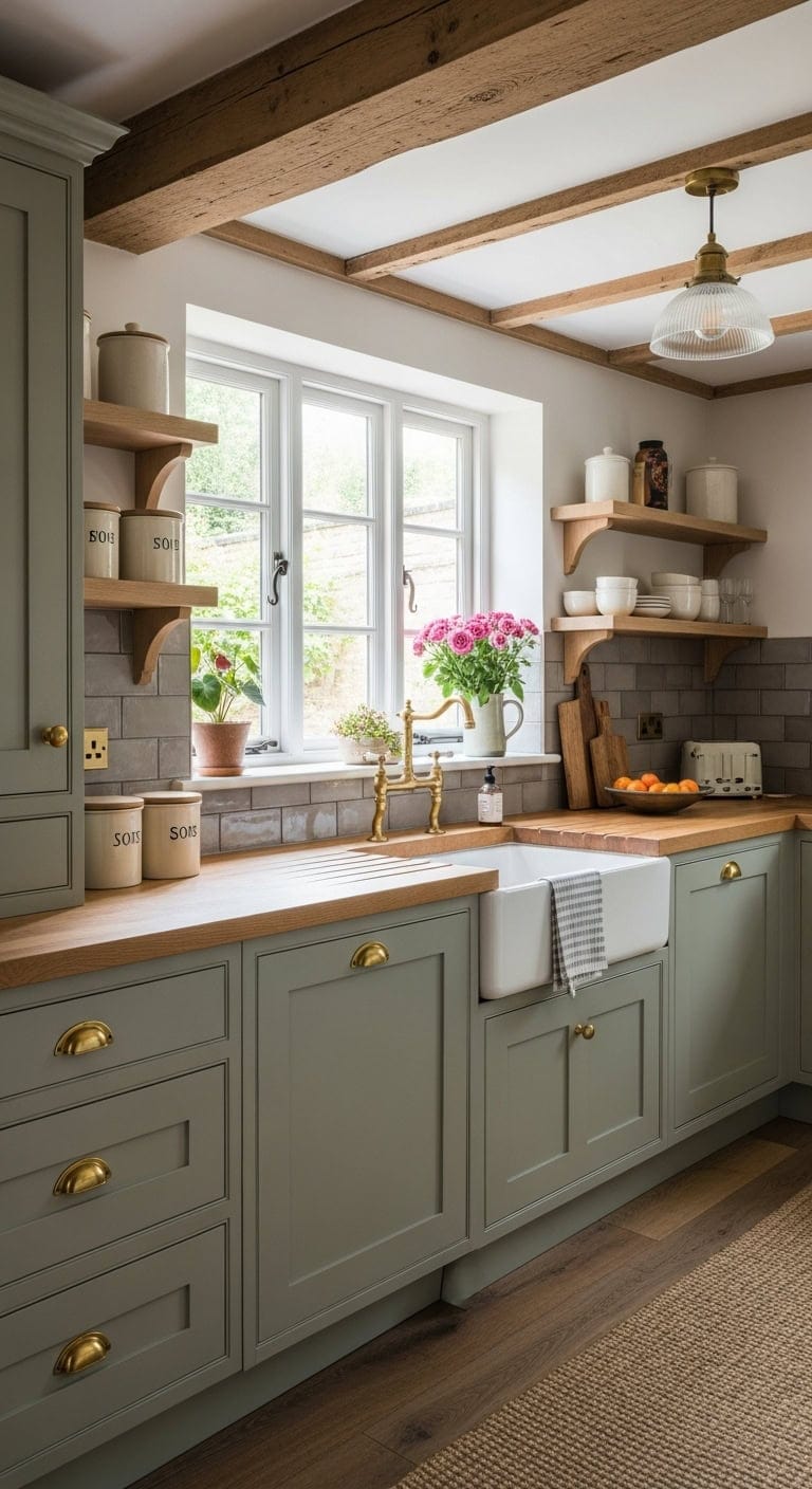 collected over time kitchen character with brass