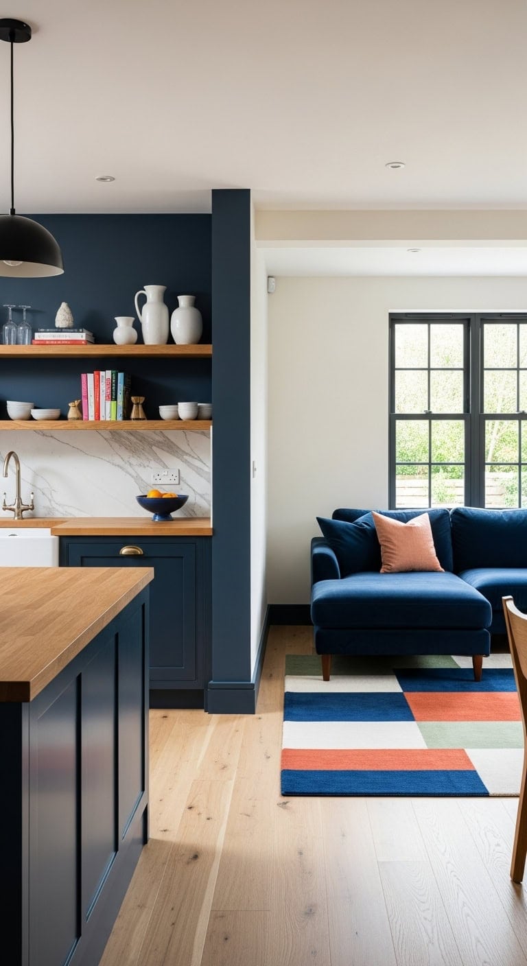 color blocked open plan zoning