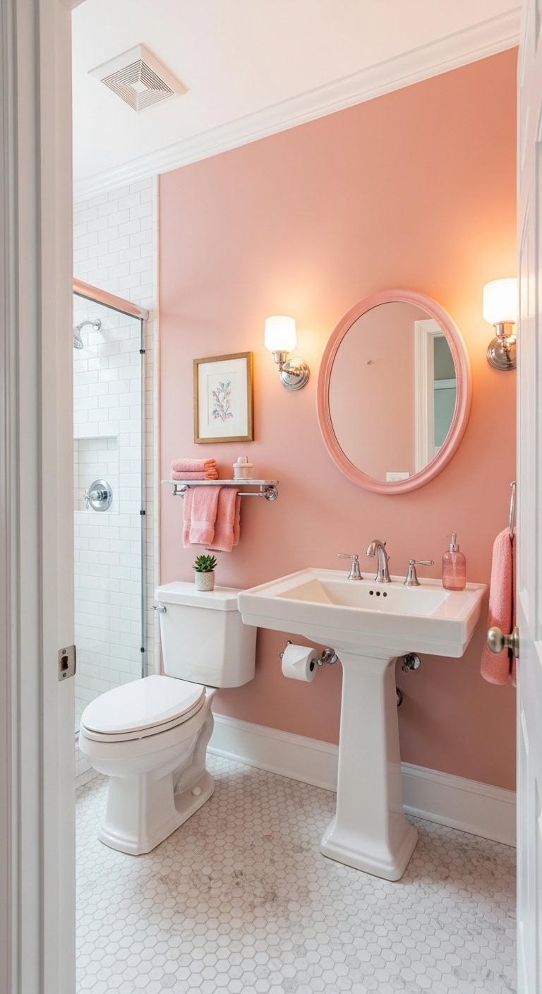 compact charming powder room design