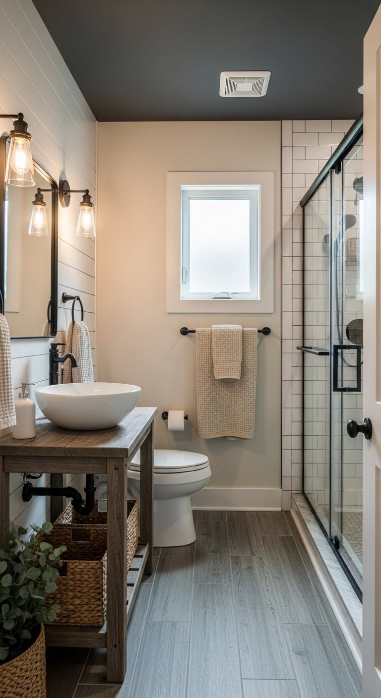 compact maximized farmhouse inspired vanity