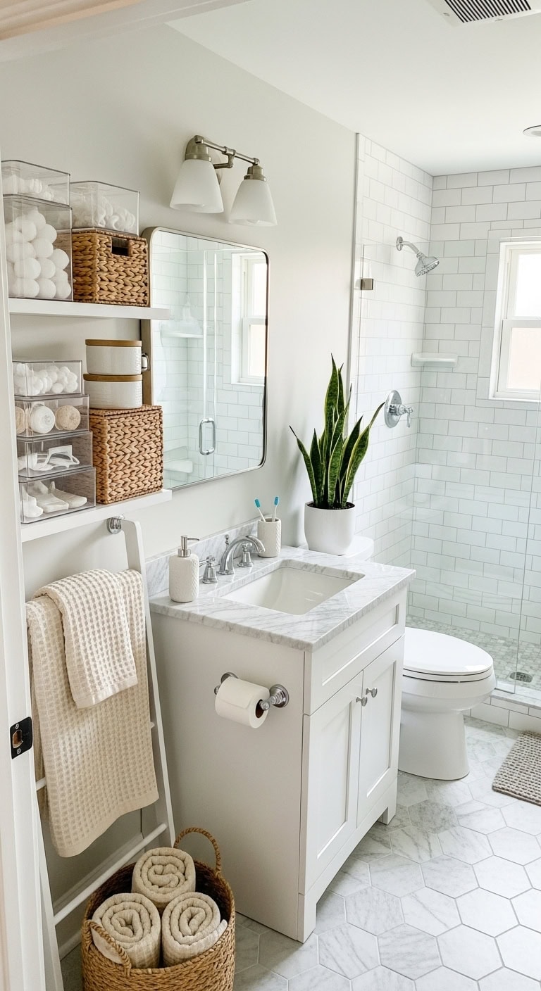 compact organized multifunctional bathroom storage