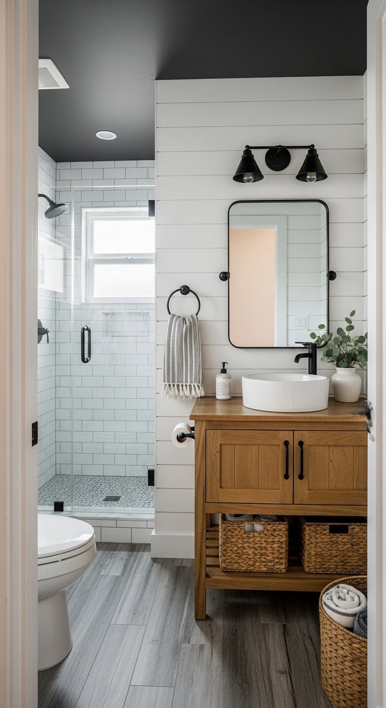 compact rustic farmhouse bathroom vanity solutions