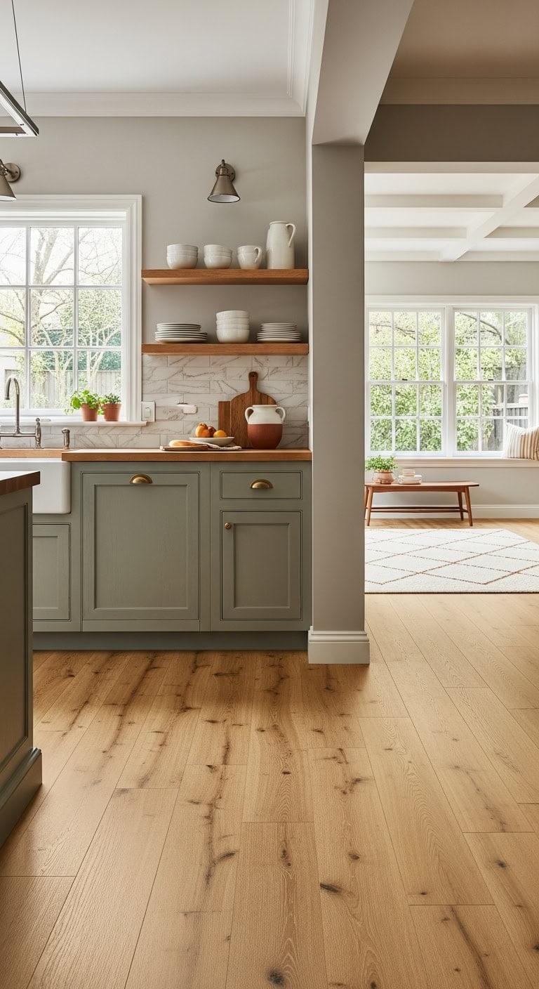 continuous flooring unifies open spaces