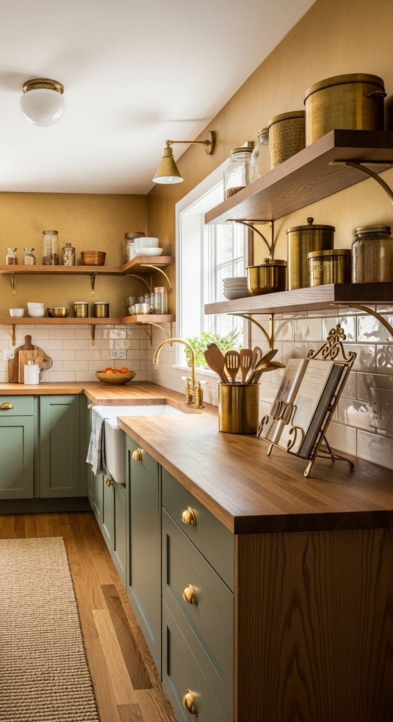 coordinated metallic unified kitchen display