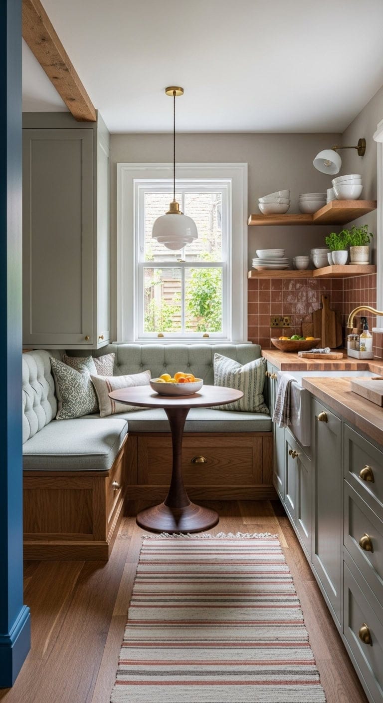 cozy banquette dining nook transformation