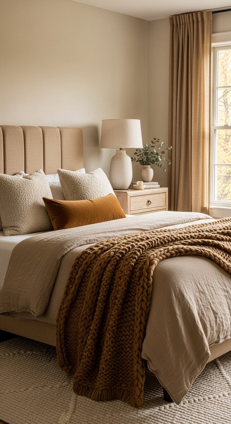 cozy chunky camel toned inviting