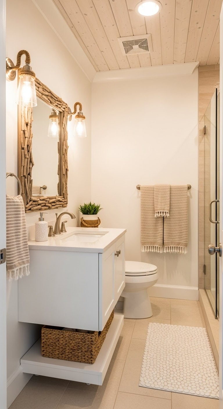 cozy coastal chic minimal vanity