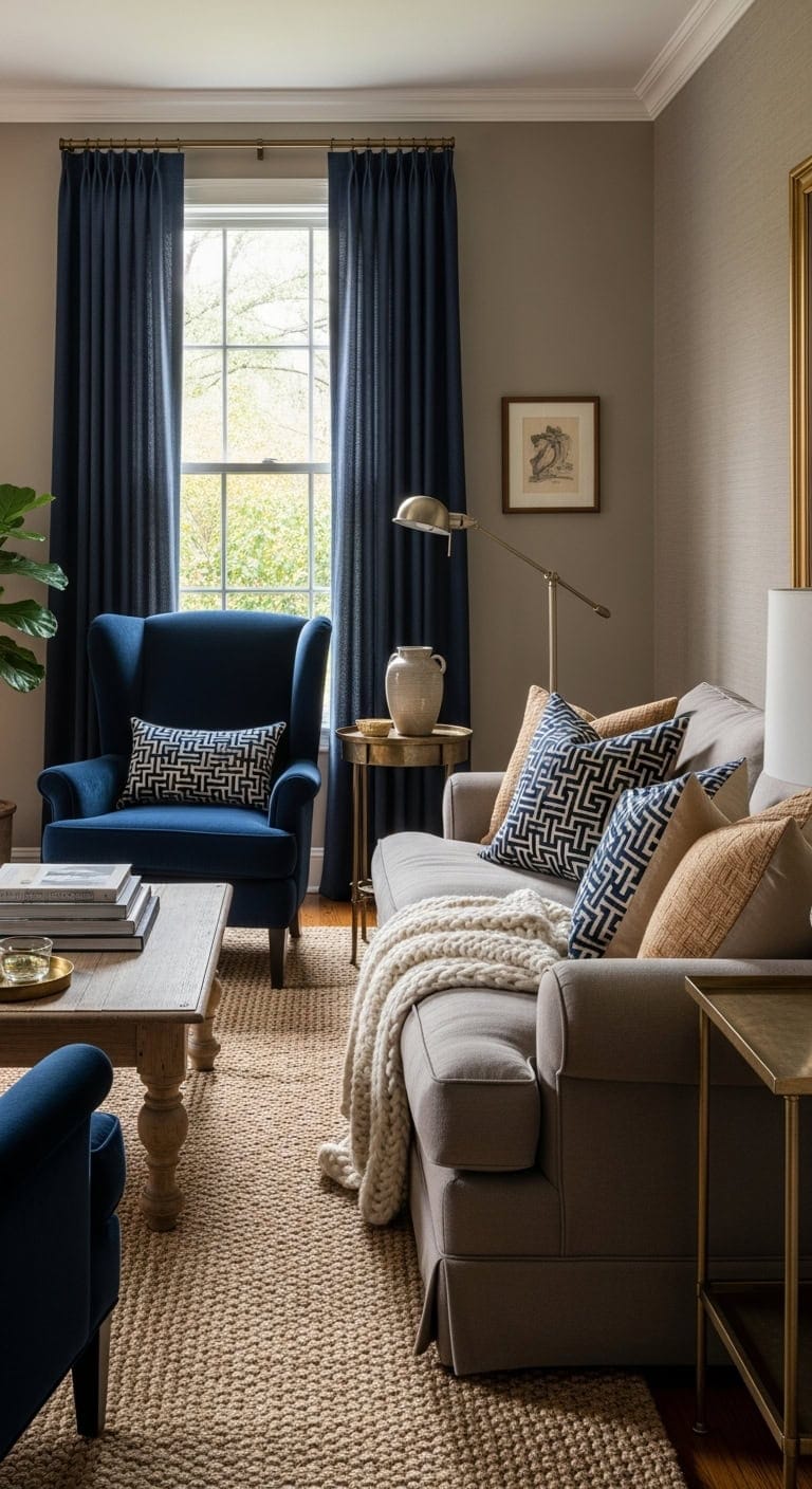 cozy collected contrasting comfortable