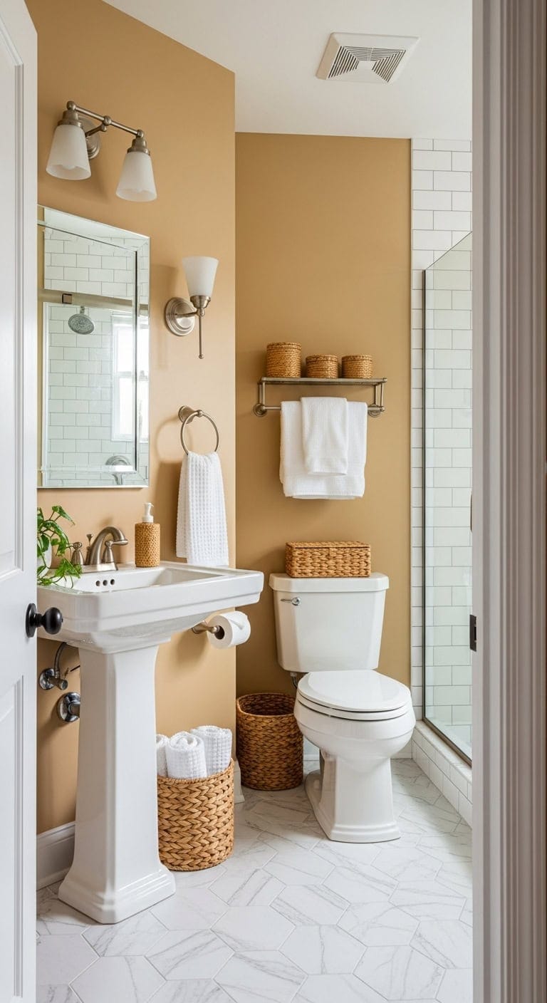 cozy compact bathroom storage solutions