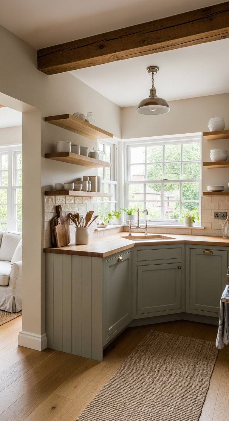 cozy corner kitchen open layout