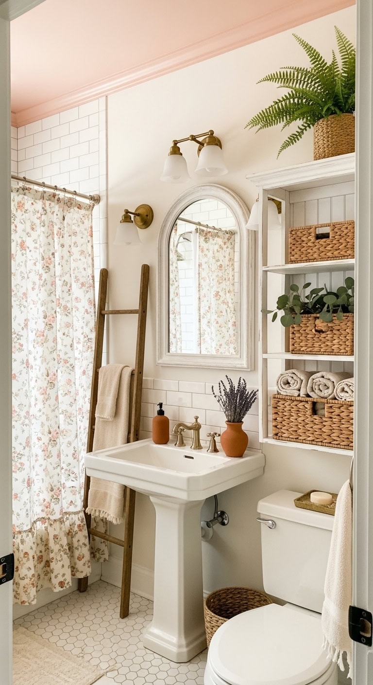 cozy cottage style bathroom storage solutions