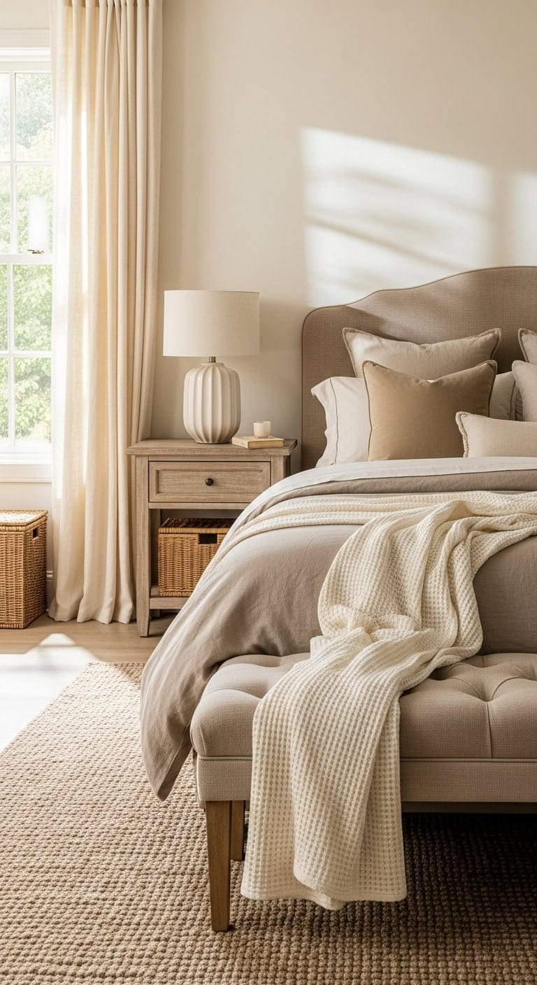 cozy elegant bedroom bench addition