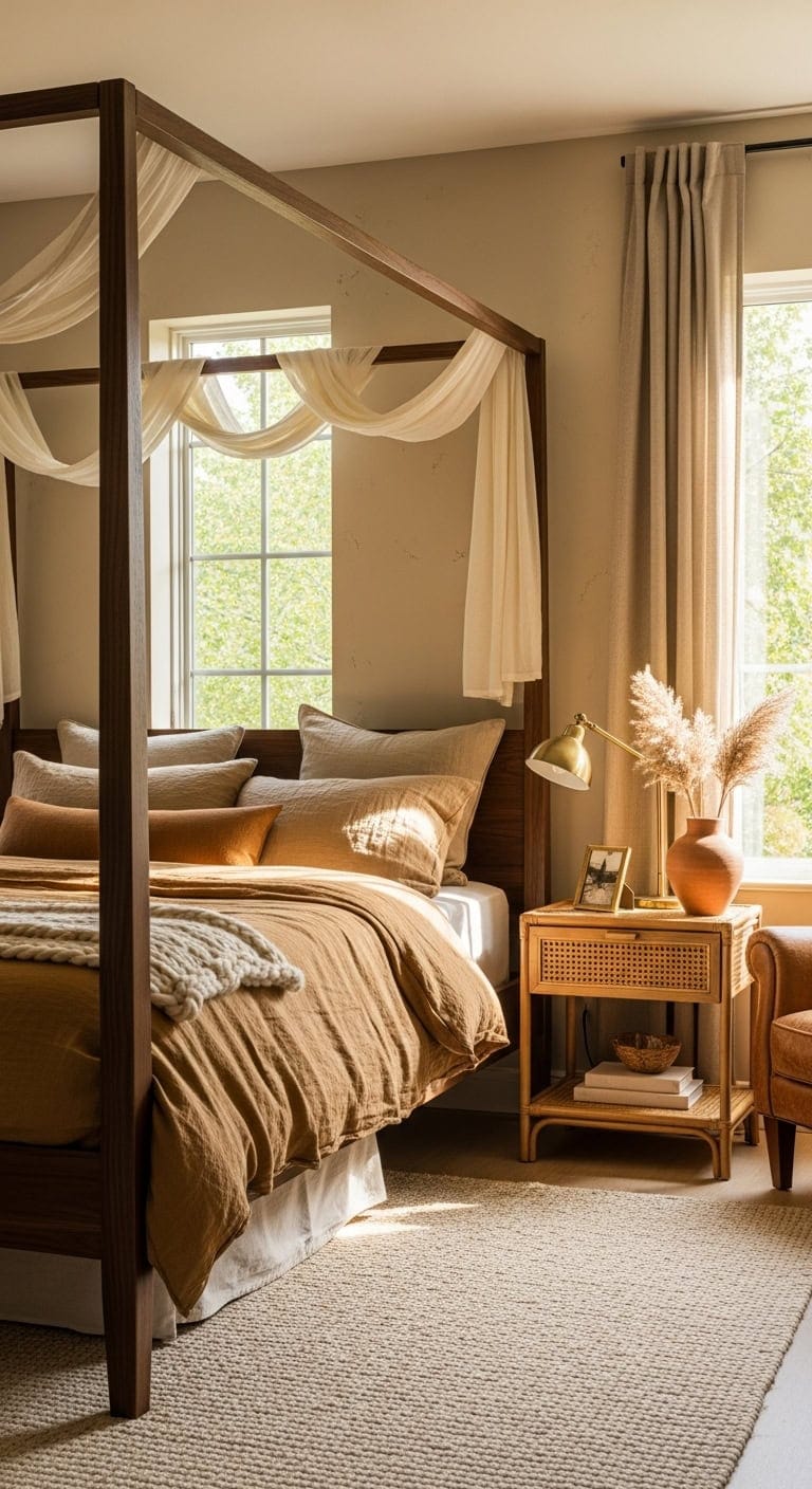 cozy elegant canopy bed retreat