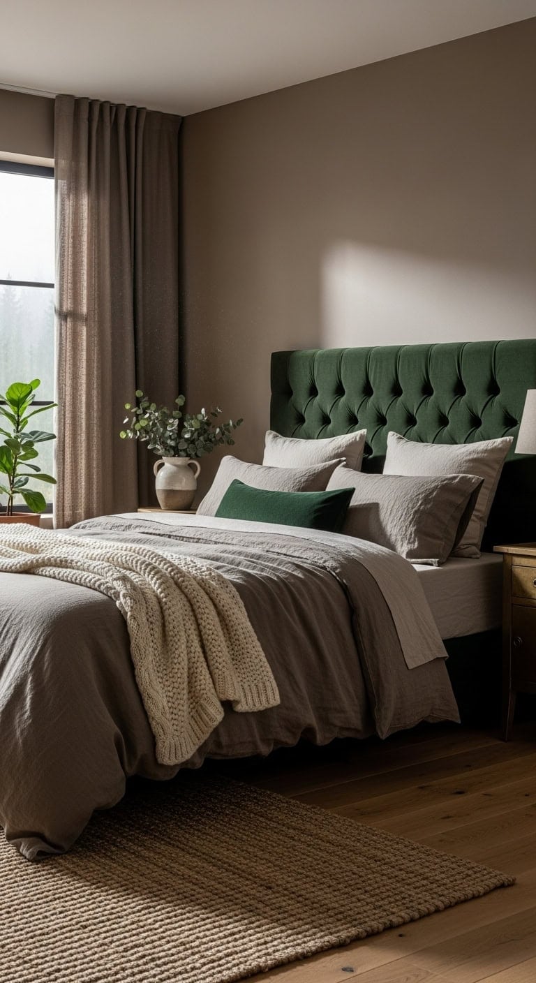 cozy elegant forest green velvet