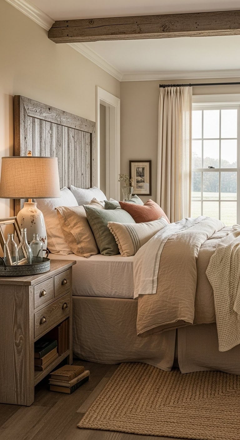 cozy farmhouse bedroom vintage charm