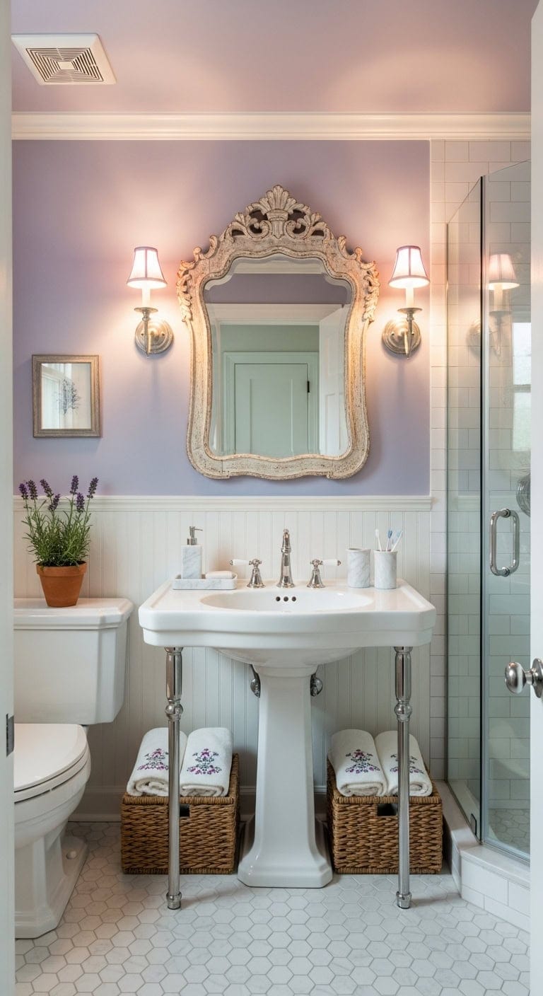 cozy french country powder room charm