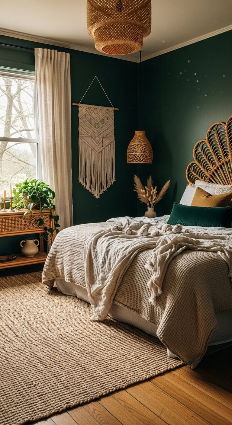 cozy grounded bohemian layered