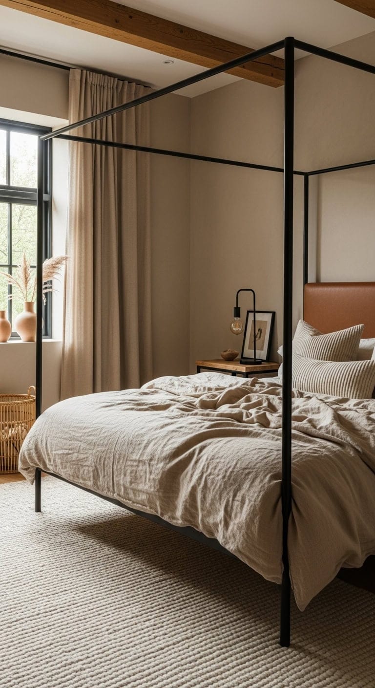 cozy industrial bedroom design elements