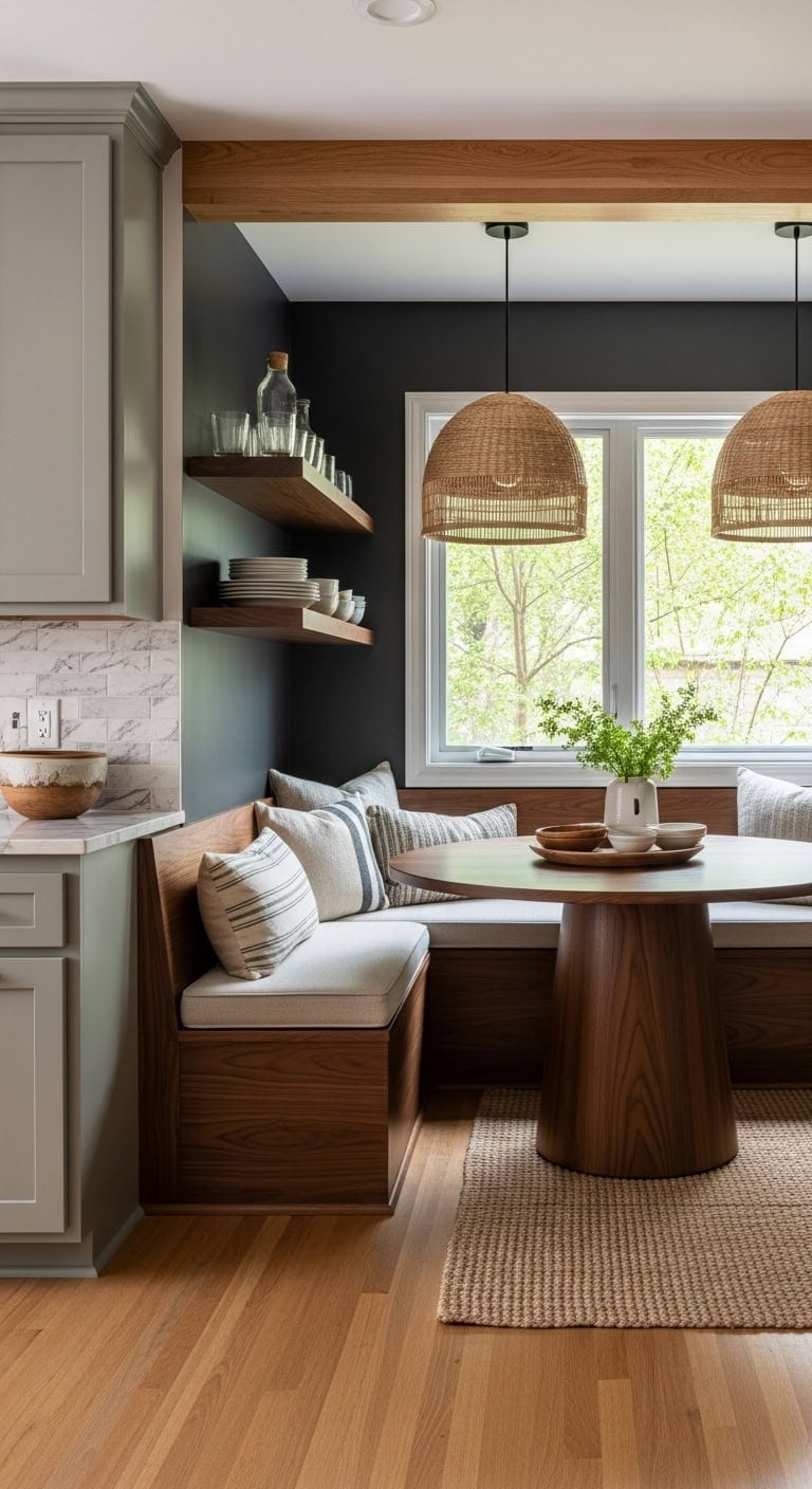 cozy inviting banquette seating transformation