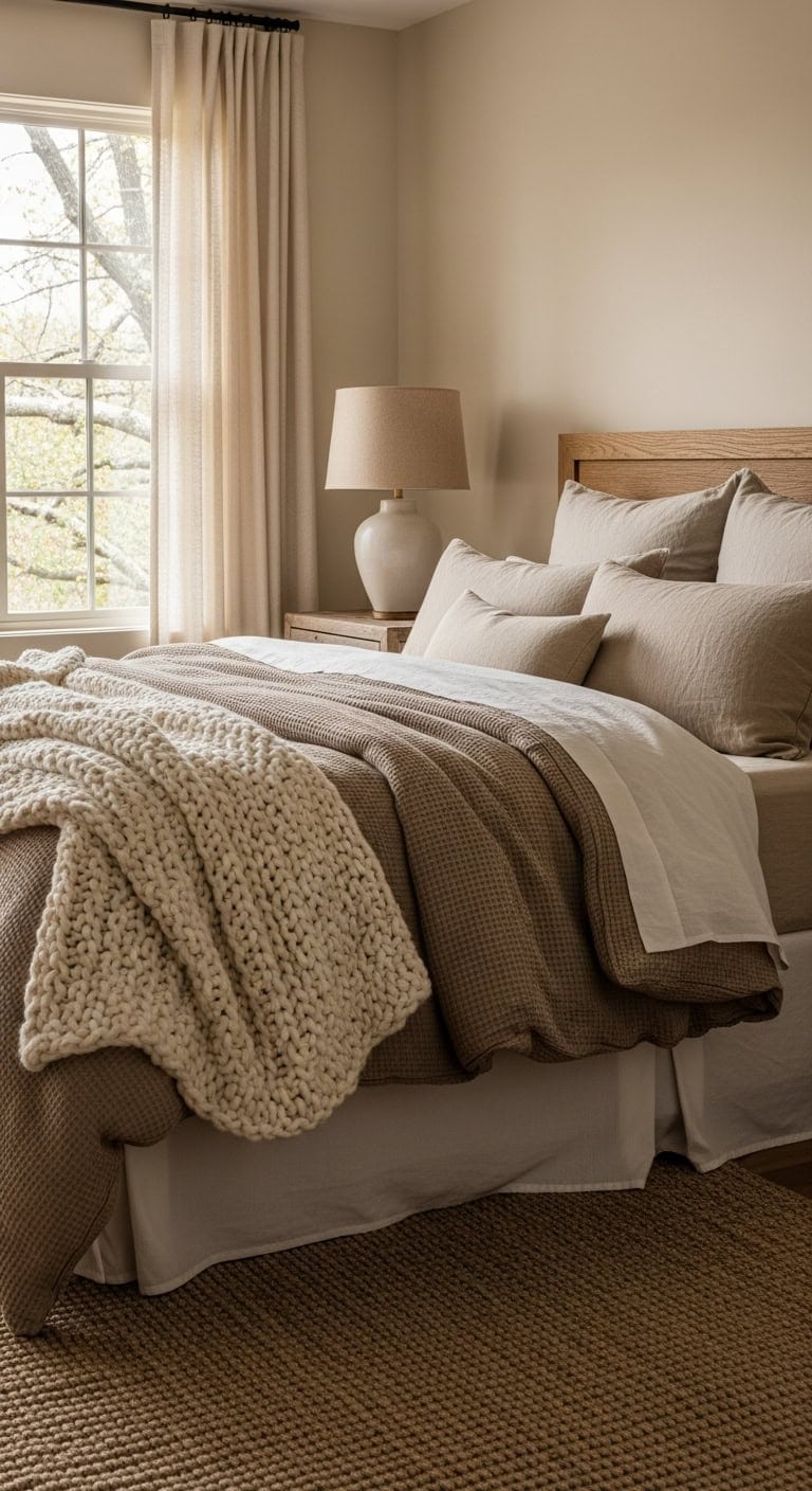 cozy layered neutral comfortable